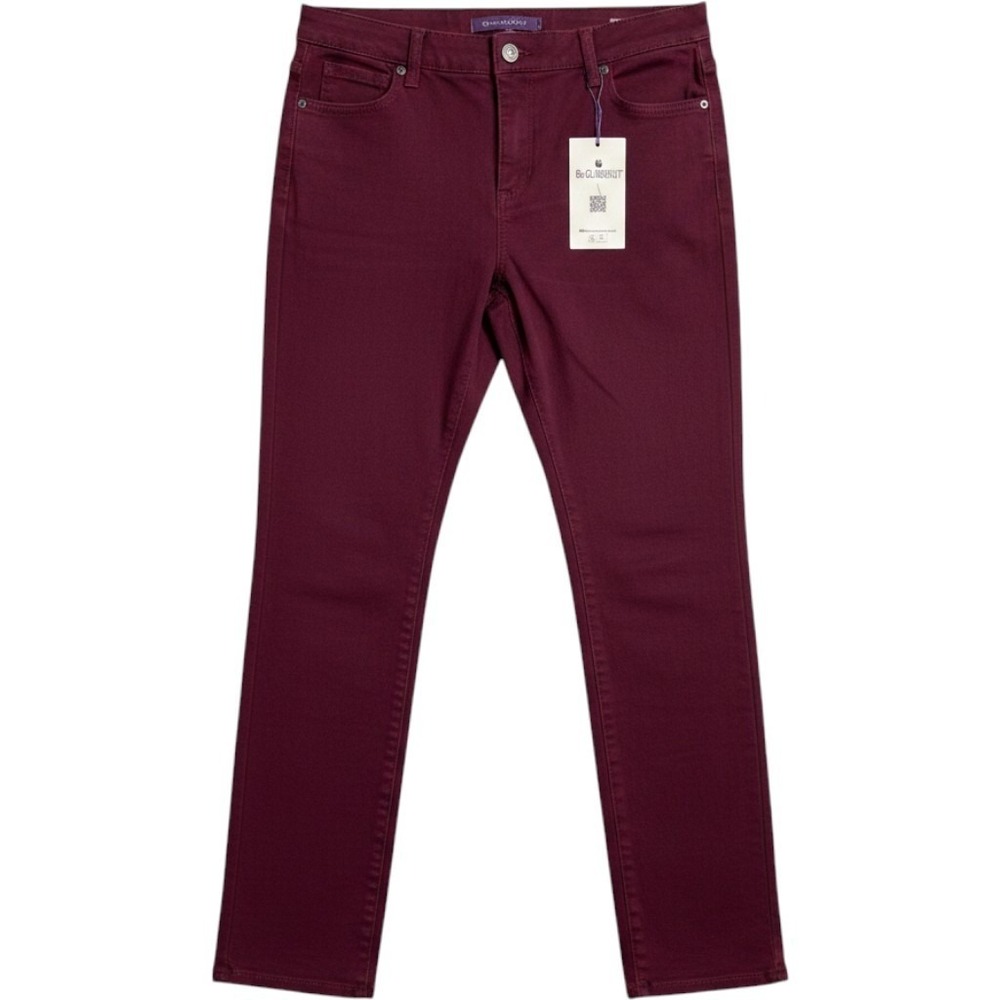 Gloria Vanderbilt High Rise Slimming Jeans Burgundy straight leg normcore NWT
